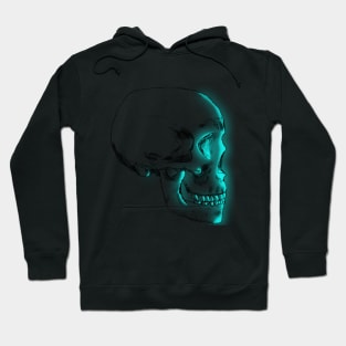 Teal Glowing Skull Hoodie